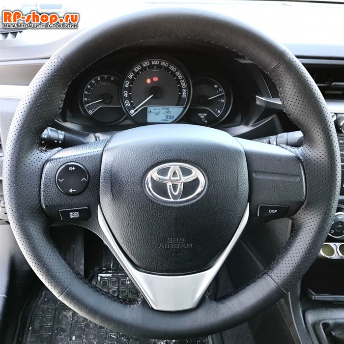 Оплетка на руль включая спицы для Toyota Corolla XI 2012-н.в. можно выбрать цвет нити - фото 5537